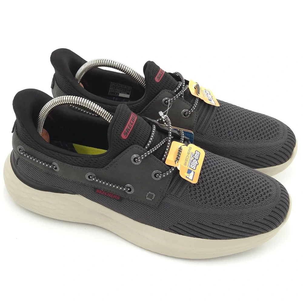 Skechers Lawson Parasail Sneaker Men 10 Gray Black Slip-Ins Boat Casual Shoe NEW